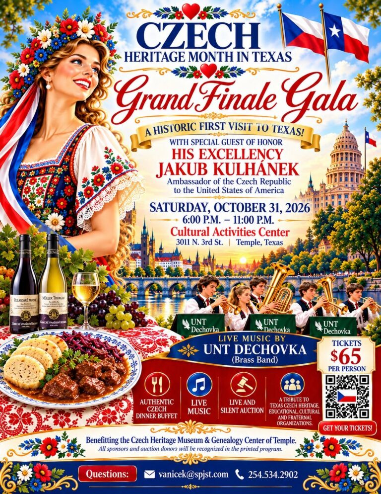 CZECH HERITAGE (MONTH IN TEXAS)-GrandFinaleGala /31.10.2026 Temple *TEXAS*