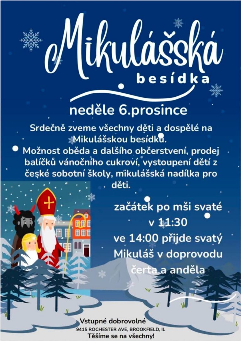 Mikulášská besídka (Česká misie) /06.12.2026 Brookfield *ILLINOIS*
