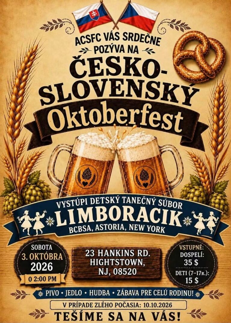 ČESKO-SLOVENSKÝ Oktoberfest /03.10.2026 Hingstown *NEW JERSEY*