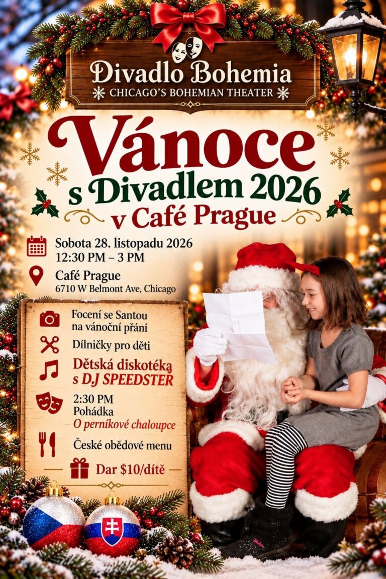 Vánoce s Divadlem v Café Prague (Divadlo Bohemia) /Chicago 28.11.2026 *ILLINOIS*